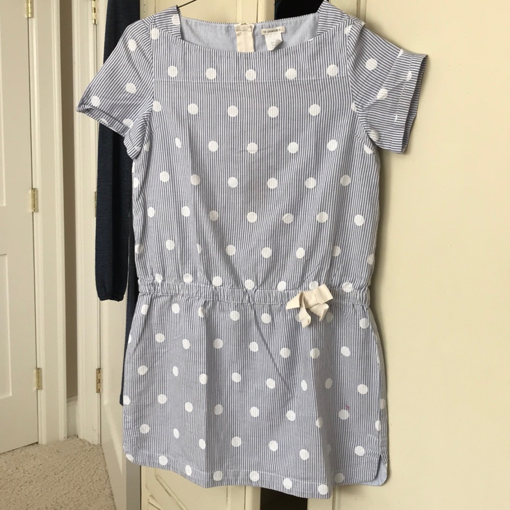 polka dot and striped crewcuts dress